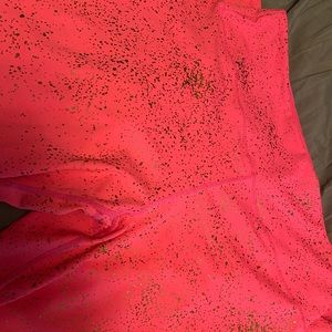 Zyia bright pink and gold spec leggings